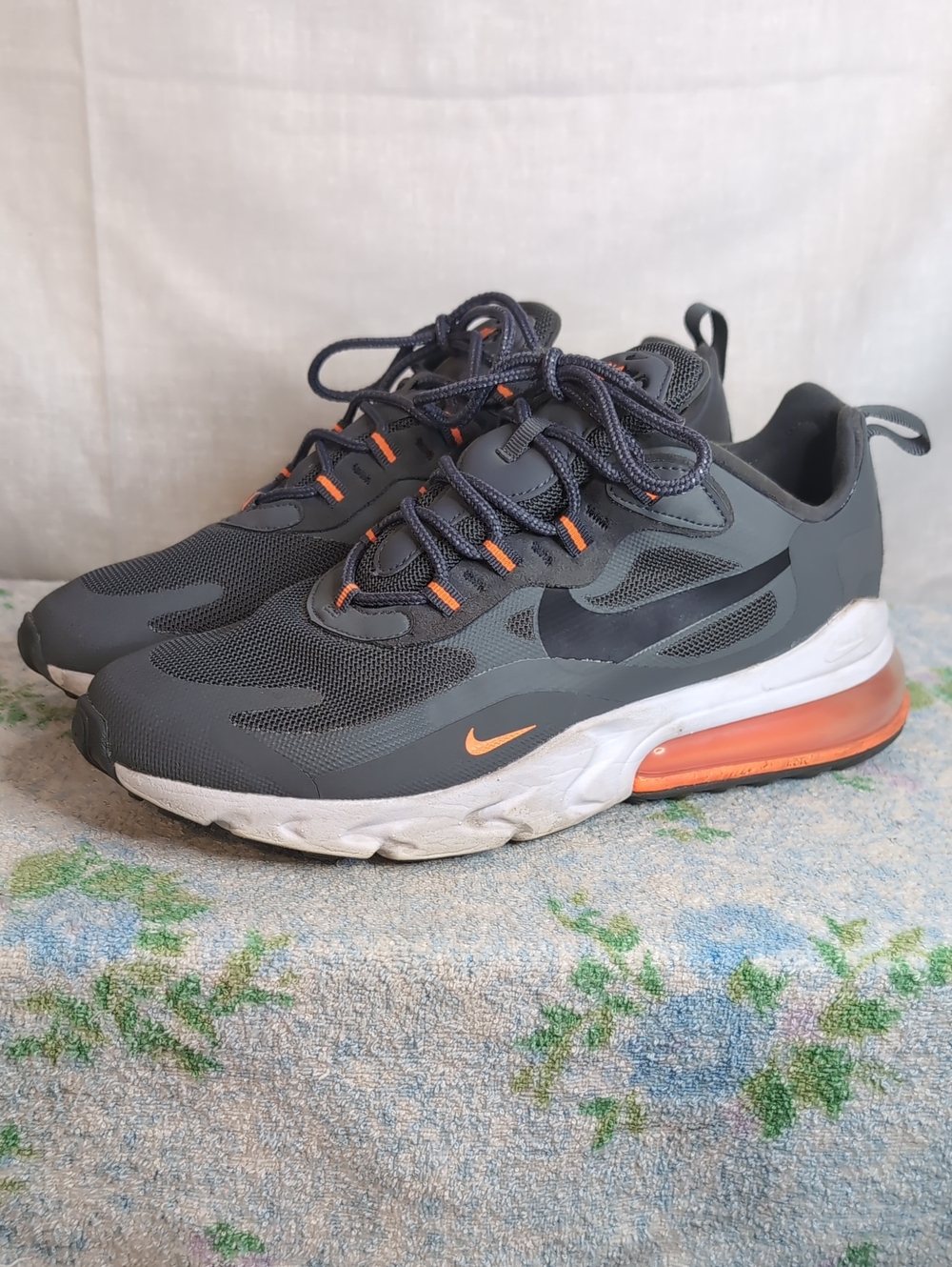Nike Air Max 270 React 'Iron Grey Total Orange' mens 9